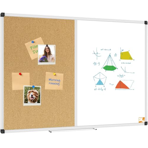 XBoard Magnetic whiteboard 36 x 24 - Combo Whiteboard Dry Erase Board Cork Board 36 x 24