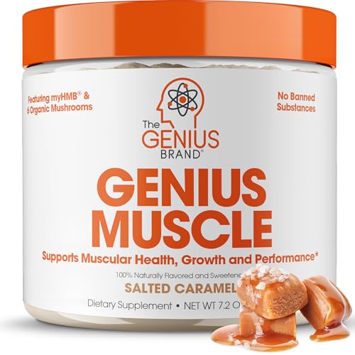 Genius Muscle Builder & Mass Gainer - Suplemento de caramelo salado - 100% con sabor natural y endulzado - Activador anabólico para hombres y mujeres - Ganador de peso, crecimiento muscular magro para