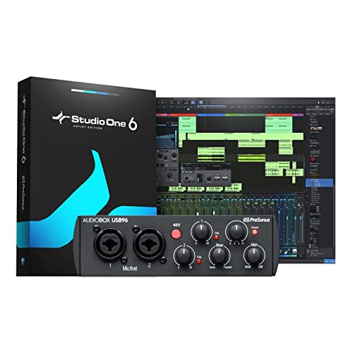 PreSonus - AudioBox 96 25 aniversario. Interfaz de audio USB con software de grabación DAW Studio One Artist