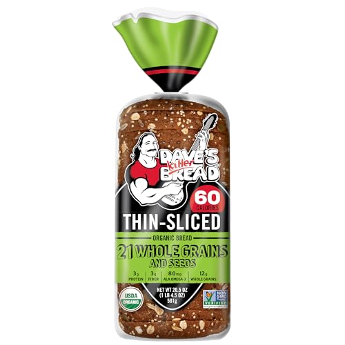 Dave's Killer Bread 21 Whole Grains & Seeds Thin-Sliced, Whole Grain Organic Bread, 20.5 oz Loaf