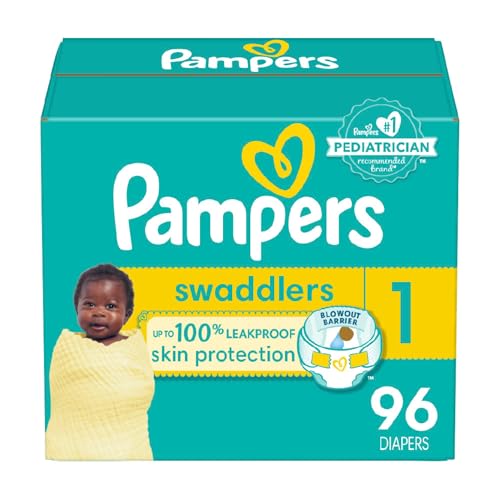 Pampers Swaddlers Diapers - Size 1, 96 Count, Ultra Soft Disposable Baby Diapers