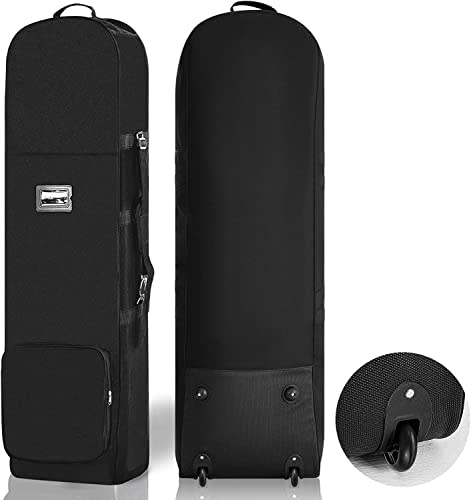 DAREKUKU Golf Travel Covers for Airlines with Detachable Shoulder Straps, Soft Foldable Golf Club Travel Bags, 900D Heavy Duty Oxford -Universal Size, Black