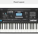 Yamaha, Teclado portátil avanzado sensible al tacto de 61 teclas con adaptador de corriente, (PSRE473)