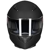 ILM - Casco integral para motocicleta urbana con bufanda de invierno extraíble, 2 viseras, aprobado por DOT