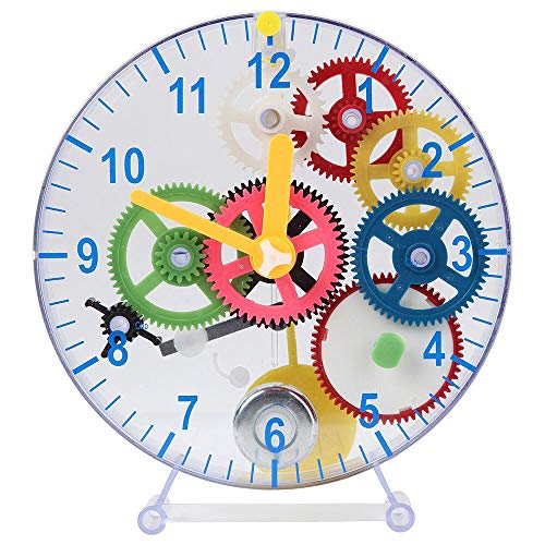 Lily's Home Do-It-Yourself Children's First Puzzle Clock Kit, No Batteries Required, Learn How Clock Gears Work, Colorful and Educational Gift for Kids, Multi-Colored (31 Pieces)