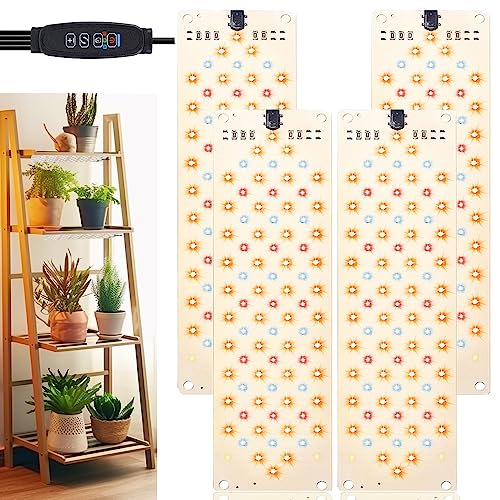 Luz de crecimiento, panel ultrafino de 40 W para plantas de interior, 316 luces LED de espectro completo para plantas debajo del gabinete, lámpara de cultivo con temporizador de 3/9/12H, 10 niveles