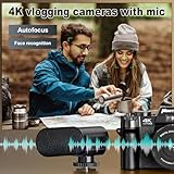 Mo 4K Digital Cameras for Photography, 48 MP Vlogging Camera for YouTube with 180° Flip Screen,16X Digital Zoom,Flash & Autofocus,52mm Wide Angle & Macro Lens,2 Batteries,32GB SD Card(S100,Black)