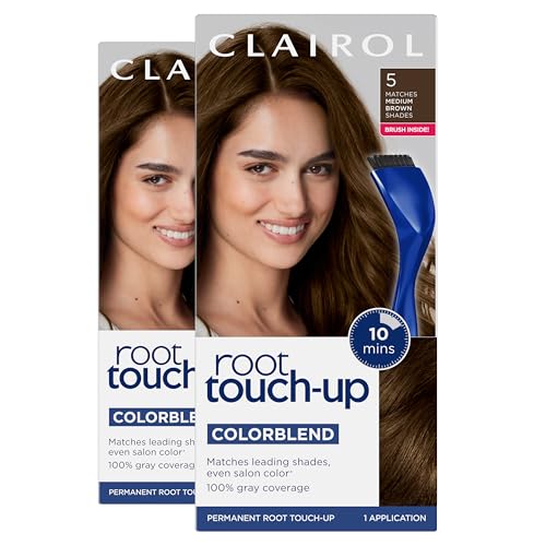 Clairol Root Touch-Up by Nice'n Easy Permanent Hair Dye, 5 Medium Brown Hair Color, Pack of 2