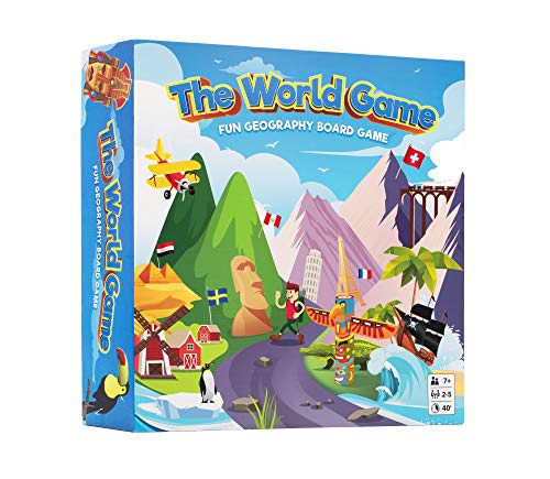 The World Game - Divertido juego de mesa de geografía - Juego educativo para niños y adultos - Idea de regalo de aprendizaje genial para adolescentes y niñas, 2-5 jugadores