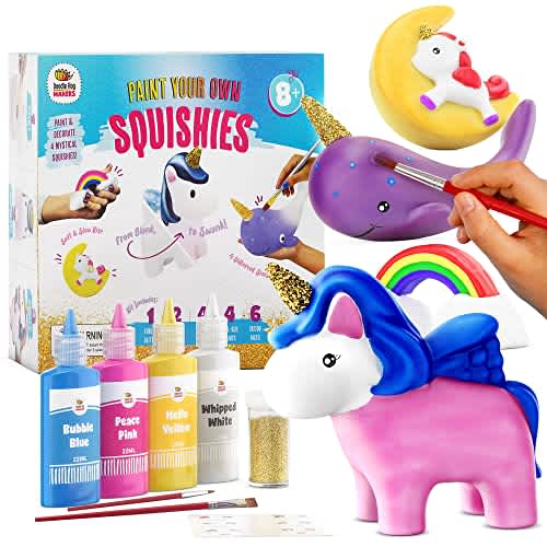 DOODLE HOG Unicorn Squishy Paint Set for Kids Ages 8-12, Unicorn Gifts for Girls 8-10, Arts and Crafts for Kids, Paint Your Own Squishies Kit