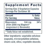 Life Extension Neuro-mag L-treonato de magnesio, L-treonato de magnesio, salud cerebral, memoria y atención, sin gluten, vegetariano, sin OMG, 90 cápsulas vegetarianas