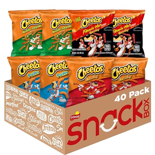 Cheetos - Paquete surtido de bocadillos con sabor a queso, 40 unidades