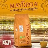 Mayorga Café de grano entero de tostado medio, bolsa de 5 libras, café tostado de mezcla maya, café orgánico suave y sabroso, granos de café 100% arábica de grado especial, sin OMG, comercio directo