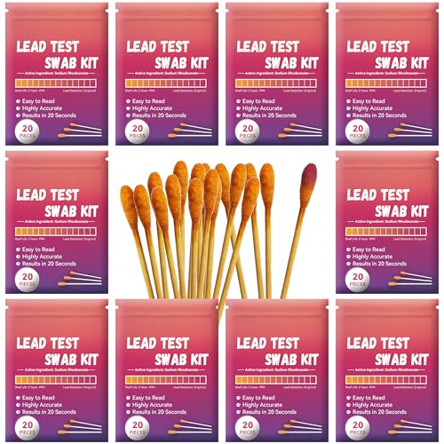 Lead Test Swab Kit Bag Pack 200 Pcs Use Water for Thermos Ceramic Flatware Mug (LSB200)