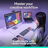 Logitech MX Creative Console - 9 teclas LCD personalizables, dial de control para diseño gráfico, edición de video, control de Adobe, Zoom, Spotify y más, grafito, con membresía de 3 meses de Adobe