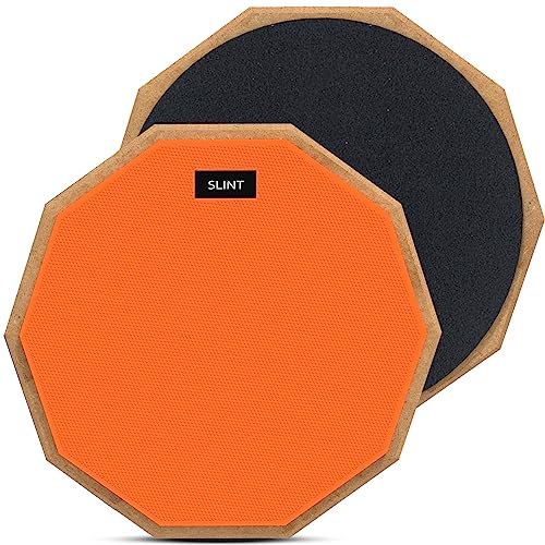 SLINT Drum Practice Pad, 12" Drum Pad 2 Surfaces - Double-Sided Practice Drum Pad Set, Practice Pad for Drumming - Snare Drum Practice Pad - Drum Pad For Kids (Drum Pad)