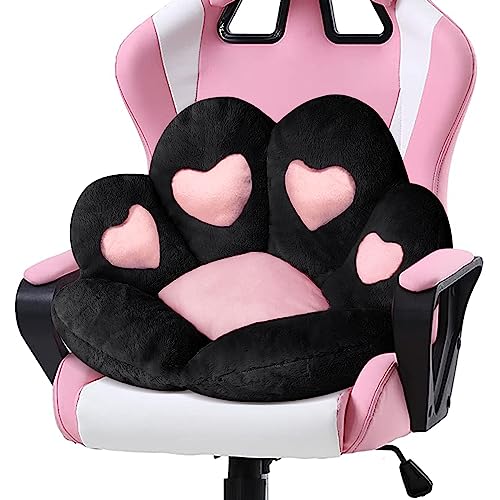 Ditucu Cojín Kawaii de pata de gato, 31.4 x 27.5 pulgadas, lindo cojín de asiento en forma de corazón, cómodo sofá perezoso, almohada de suelo para sillas de juegos, decoración de habitación, color