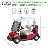 10L0L Mini Golf Cart Alarm Clock LCD Display Calendar Golf Gifts for Men Fans Golfers Superior Race Souvenir Novelty (red)