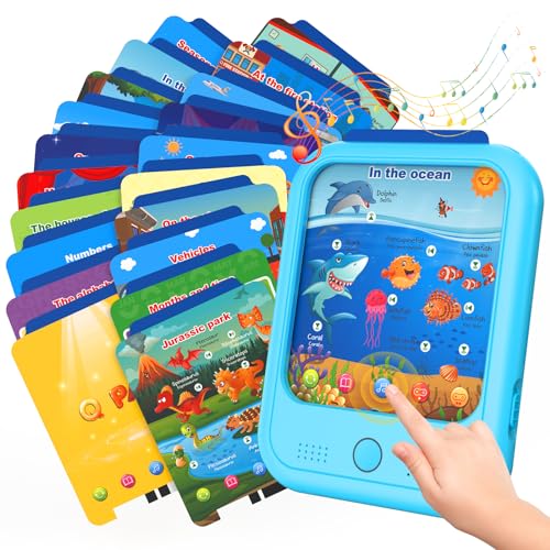 Kids Educational Learning Tablet Toy-Educational Tablet Toy to Interactive Learn Alphabets,Colors,Number,Foods,Jurassic Park,Animals,Learning Toys for Toddlers 2-6 Years Old,Gifts for Boys Girl