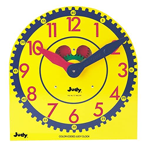 Carson Dellosa 13" x 12" Judy Clock, Time-Telling Teaching Clock for Kids, Classroom Clock for Teaching Time, Analog Clock, Teaching Clock for Classroom or Home School, Kindergarten to 3rd Grade