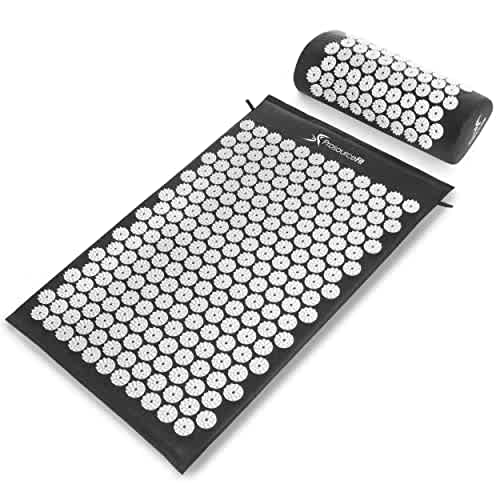 ProsourceFit. - Juego de colchoneta de acupresión y almohada, para alivio del dolor de espalda/cuello y relajación muscular, color negro