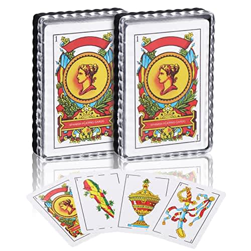 Cartas Españolas, Baraja Española, Cartas Briscas Puerto Rico, Cartas Españolas de Plástico Mexicano (con Cajas de Cartas de Carta)