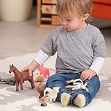 Learning Minds Juego de 8 figuras de animales de granja jumbo, animales de granja para niños pequeños de 1 a 3 años, juguetes de granja para niños de 1 a 3 años, animales de juguete para niños de 18