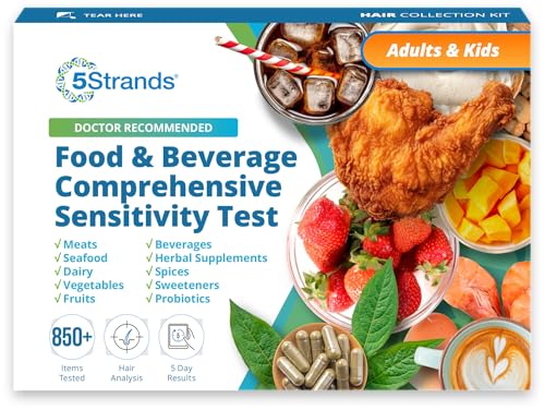 Comprehensive Food & Beverage Sensitivity Test Kit for Adults & Kids, 854 Items Tested, at-Home Intolerance Testing, Hair Analysis, Results in 5 Days