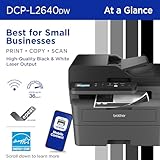 Brother DCP-L2640DW Impresora láser multifunción compacta inalámbrica monocromática con copia y escaneo, dúplex, móvil, blanco y negro | Incluye prueba de suscripción de actualización (1), listo para