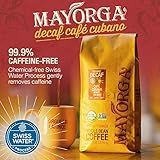 Mayorga Café tostado oscuro descafeinado de 5 libras, café suizo descafeinado con tostado cubano, granos de café enteros 100% arábica, café orgánico más suave, grado especial, sin OMG, comercio