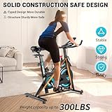 Exercise Bike, WENOKER Stationary Bike for Home, Indoor Bike with Silent Belt Drive, Heavy Flywheel, Comfortable Seat Cushion and Upgraded Digital Display (Newest Version), Blue, JC303-Blue