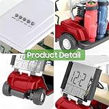 10L0L Mini Golf Cart Alarm Clock LCD Display Calendar Golf Gifts for Men Fans Golfers Superior Race Souvenir Novelty (red)