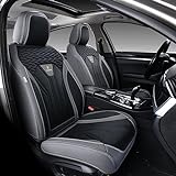 FLORICH Fundas de asiento de cuero, juego completo de fundas de asiento, protectores de asiento de automóvil de 5 asientos, fundas de asiento de automóvil para la mayoría de automóviles, camiones y