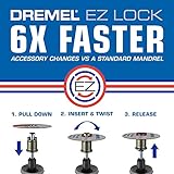 Dremel 710-08 - Kit de 160 accesorios para herramientas rotativas, tecnología EZ Lock, mango de 1/8”, brocas de corte, disco pulidor y compuesto, disco de lijado y tambor, para tallar, afilar y grabar