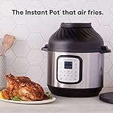 Instant Pot Duo Crisp 11-in-1 Air Fryer and Electric Pressure Cooker Combo with Multicooker Lids that Fries, Steams, Slow Cooks, Dehydrates,Free App With Over 800 Recipes, Black/Stainless Steel, 8QT