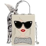 Bolso de mano de piel sintética con asa superior 3D para mujer, bolso de mano para mujer, bolso cruzado tipo hobo, Crystal White, Novedad