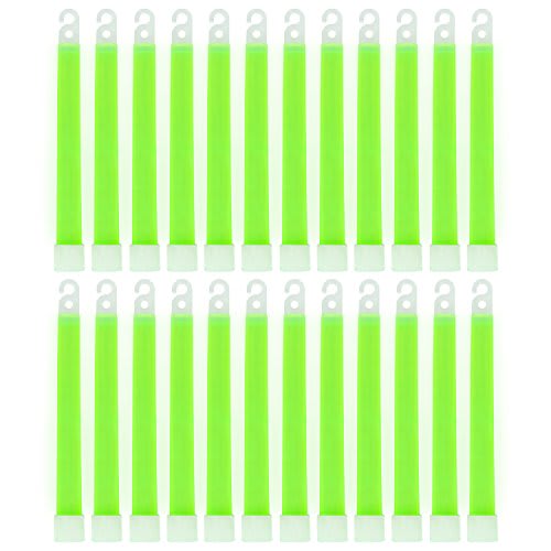 MediTac Green Glow Stick - Bright 6" Snap Sticks with 12 Hour Duration (24 Pack)