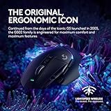 Logitech G Ratón óptico inalámbrico Lightspeed 502 X Plus - Interruptores híbridos LIGHTFORCE, sensor de juegos LIGHTSYNC RGB, HERO 25K, compatible con PC - macOS/Windows - Negro