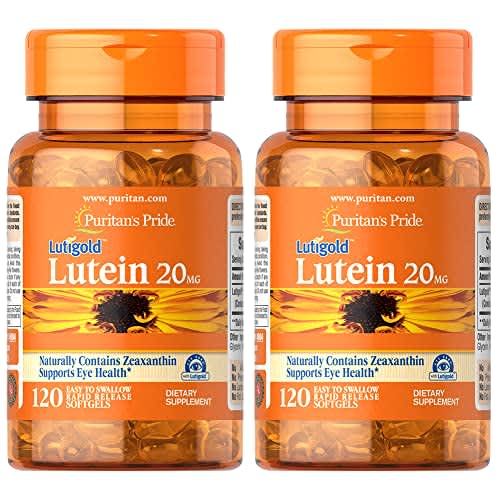 Puritan's Pride Lutein and Zeaxanthin Supplements for Eyes, Zeaxanthin 800mcg plus Lutein 20mg Once Daily Softgels, 240 Day Supply - 120 Count (Pack of 2) (Package May Vary)