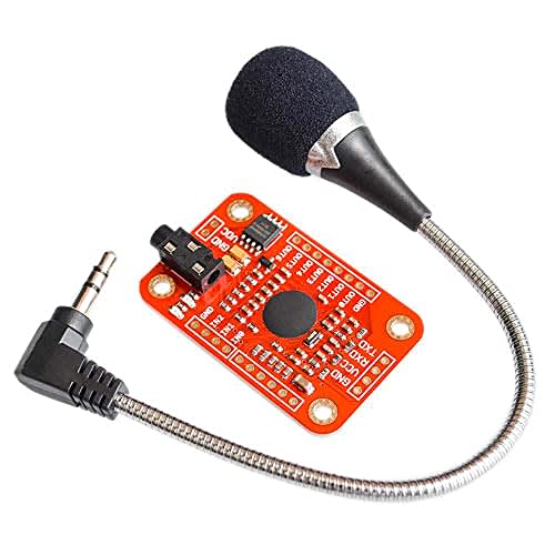 Rakstore Módulo de reconocimiento de voz V3 compatible con Arduino Soporte 80 tipos de voz DC 4.4-5.5 V alta precisión