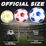 Foilswirl 12 Set Christian Charity Donation Supplies Soccer Balls Size 5/4/3 with Pumps and Drawstring Bags Soccer Training Ball Outdoor Practice for Kids Youth Adults Operation Christmas (Size 5)