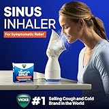 Vicks Inhalador de vapor personal para alivio sinusal, alergias, congestión, tos y resfriados, vapor facial, alivia los pasajes nasales y de garganta, uso con vapoPads (1 incluido), apto para FSA y