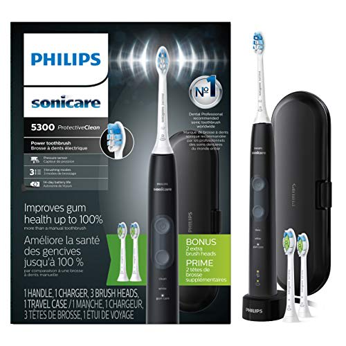 Philips Sonicare ProtectiveClean 5300 Cepillo de dientes eléctrico recargable, negro, HX6423/34