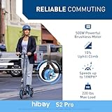 Hiboy S2 Pro Scooter eléctrico, motor de 500 W, neumáticos sólidos de 10 pulgadas, rango de 25 millas, scooter eléctrico plegable de 19 Mph para adultos