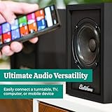 Electrohome Huntley - Altavoces alimentados para estantería con amplificador integrado y controladores de 3 pulgadas para tocadiscos, TV, PC y transmisión de música inalámbrica con Bluetooth 5, RCA y