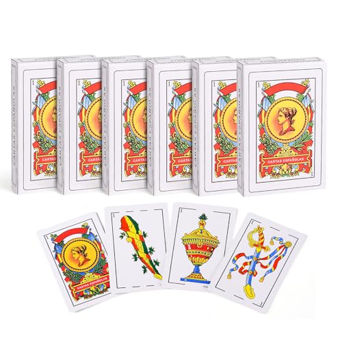 TheLinenLady Cartas Españolas de 6 Barajas Españolas, Barajas Españolas Originales,Barajas Mexicanas,Briscas Cards Puerto Rico,Barajas De Poker,Juegos de Naipes Mexicanos,Barajas De Poker