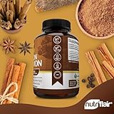 Canela de Ceilán orgánica certificada NutriFlair, 1200 miligramos por porción, 120 cápsulas