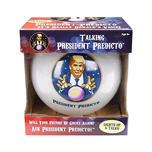 Talking Trump President Predicto Fortune Telling Ball - Lights Up & Talks - Ask Questions & Hear Donald Trump Answer - Makes Great White Elephant Gifts - Funny Gifts for Men - Fun Stocking Stuffers