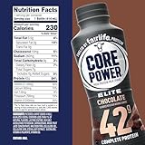 Core Power Shakes de proteínas altas (42 g), chocolate, listo para beber para la recuperación de entrenamiento, botellas de 14 fl oz (paquete de 12)