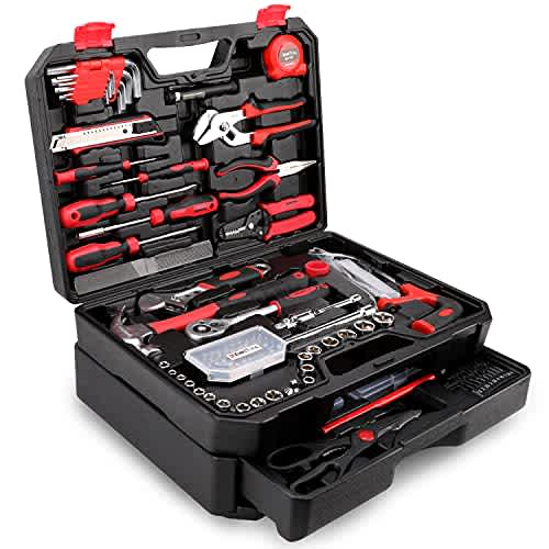 KingTool Kit de herramientas de reparación del hogar de 325 piezas, juego de herramientas de reparación general de hogar/automóvil, caja de herramientas con cajón, kit de herramientas general para el